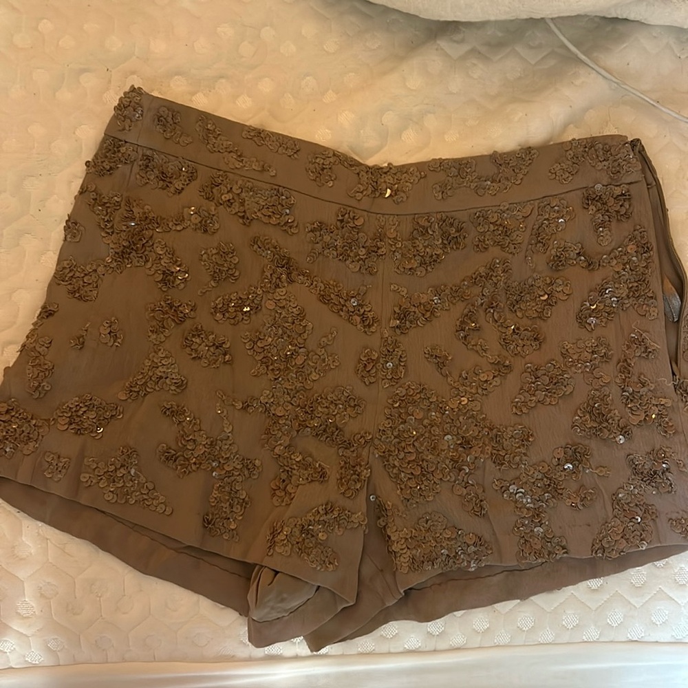 French connection size 4 mimosa mist mini short silver weed style 79NF7